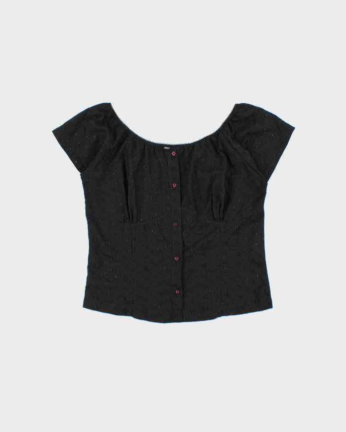 Vintage Y2k 2000s Chado Broderie Analgise Milkmaid Top - M