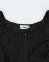 Vintage Y2k 2000s Chado Broderie Analgise Milkmaid Top - M