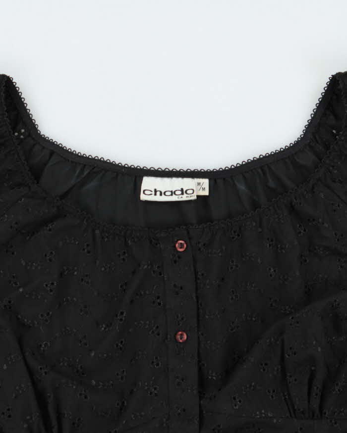Vintage Y2k 2000s Chado Broderie Analgise Milkmaid Top - M