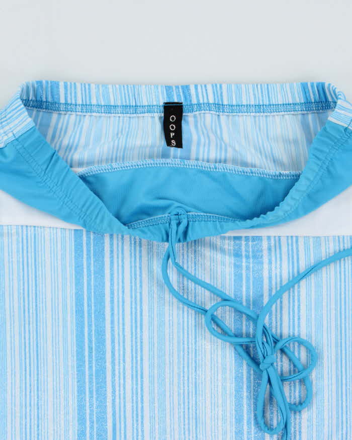 Vintage Y2k 2000s Oops Shimmery Stripe Bandeau Top - XS