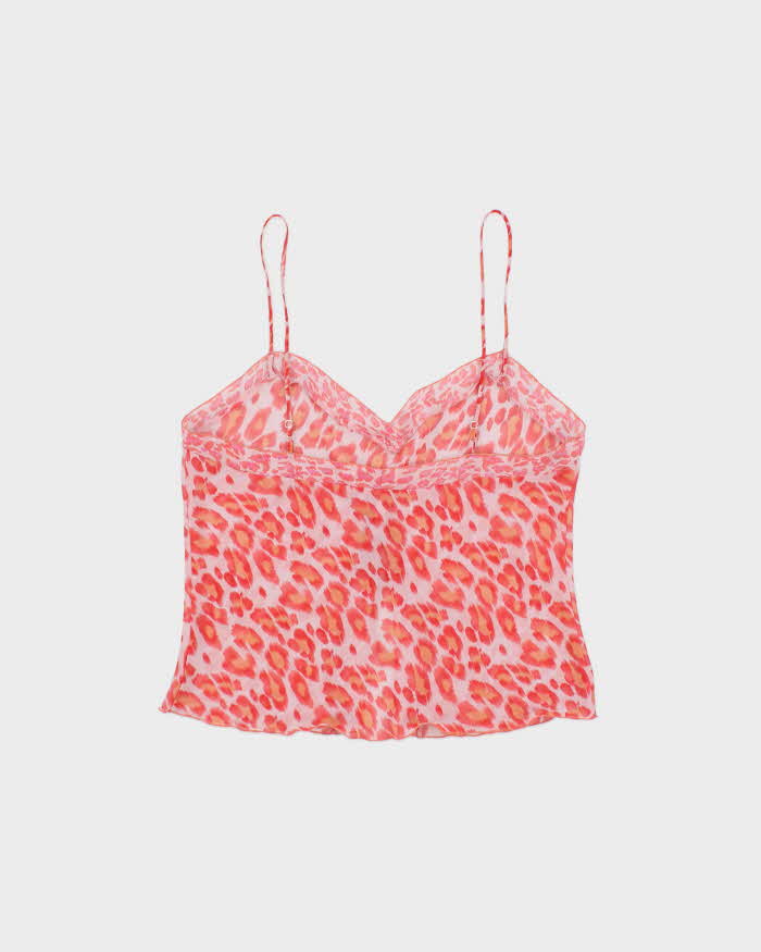 Vintage Y2k 2000s Josie Natori Leopard Print Mesh Cami - M