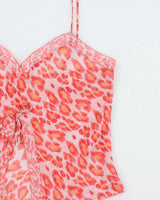 Vintage Y2k 2000s Josie Natori Leopard Print Mesh Cami - M