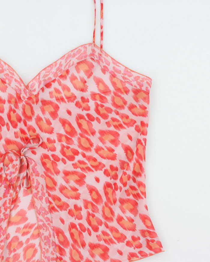 Vintage Y2k 2000s Josie Natori Leopard Print Mesh Cami - M