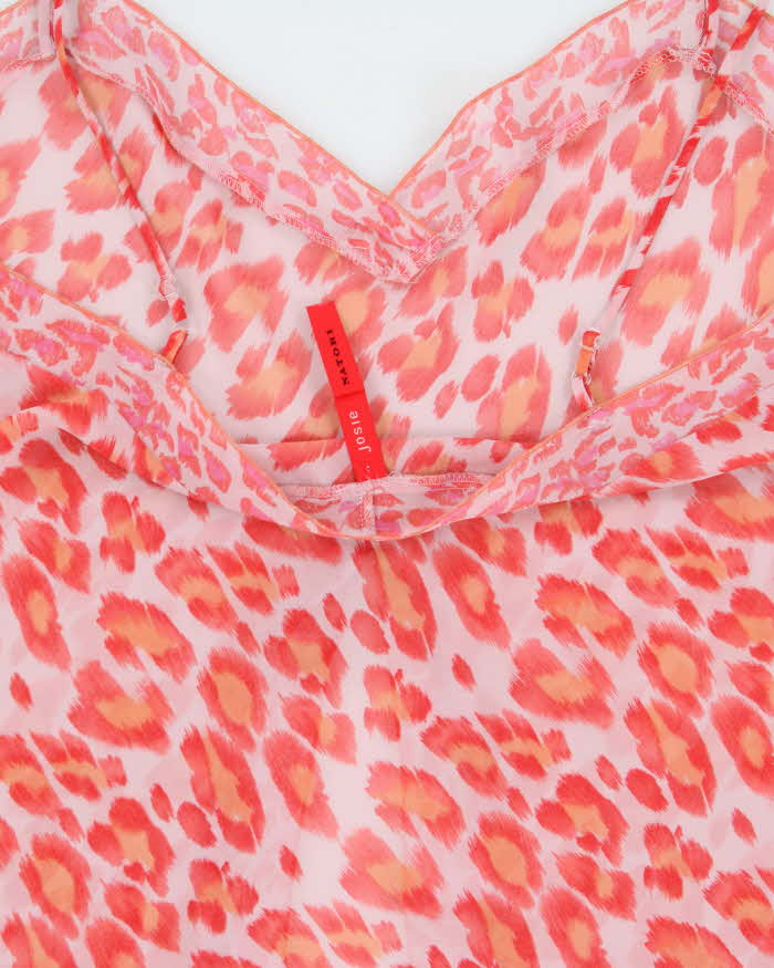 Vintage Y2k 2000s Josie Natori Leopard Print Mesh Cami - M