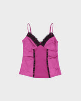 Vintage Y2k 2000s Jones New York Satin &amp; Lace Top - S