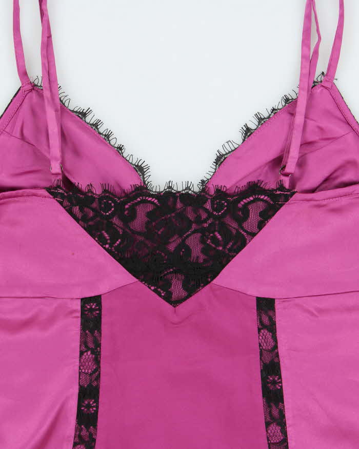 Vintage Y2k 2000s Jones New York Satin & Lace Top - S