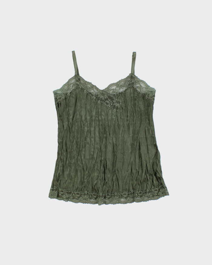 Vintage Y2k 2000s Ricki's Crinkle Satin Cami Top - M
