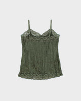 Vintage Y2k 2000s Ricki's Crinkle Satin Cami Top - M
