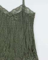 Vintage Y2k 2000s Ricki's Crinkle Satin Cami Top - M
