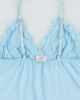 Vintage Y2k 2000s LA Senza Mesh Ruffle Cami Top - S