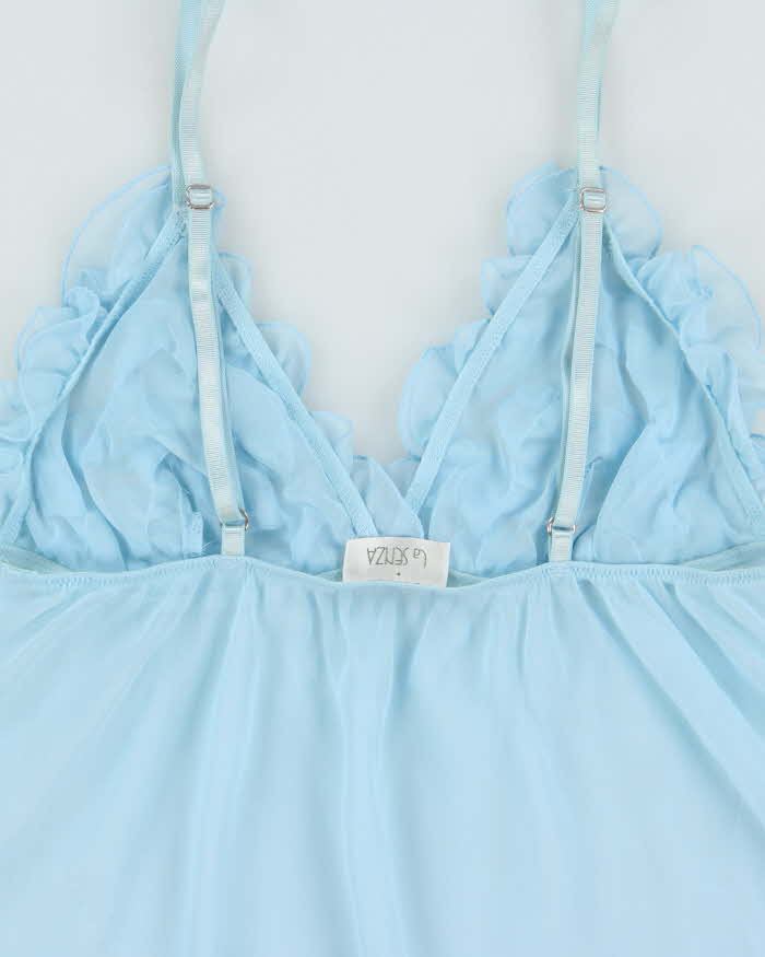 Vintage Y2k 2000s LA Senza Mesh Ruffle Cami Top - S
