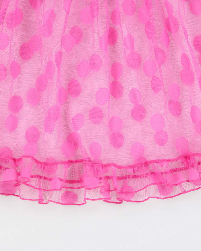 Vintage Y2k 2000s La Senza Polka Dot Mesh Halter Neck Top - M