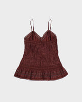 Vintage 1990s Ness Satin Crinkle Cami Top - S