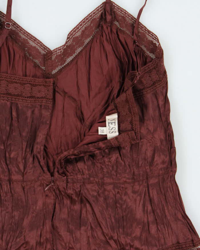 Vintage 1990s Ness Satin Crinkle Cami Top - S