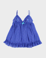 Vintage Y2k 2000s Victoria's Secret Mesh Embroidered Polka Dot Cami Top - L