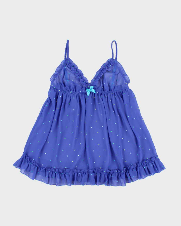 Vintage Y2k 2000s Victoria's Secret Mesh Embroidered Polka Dot Cami Top - L