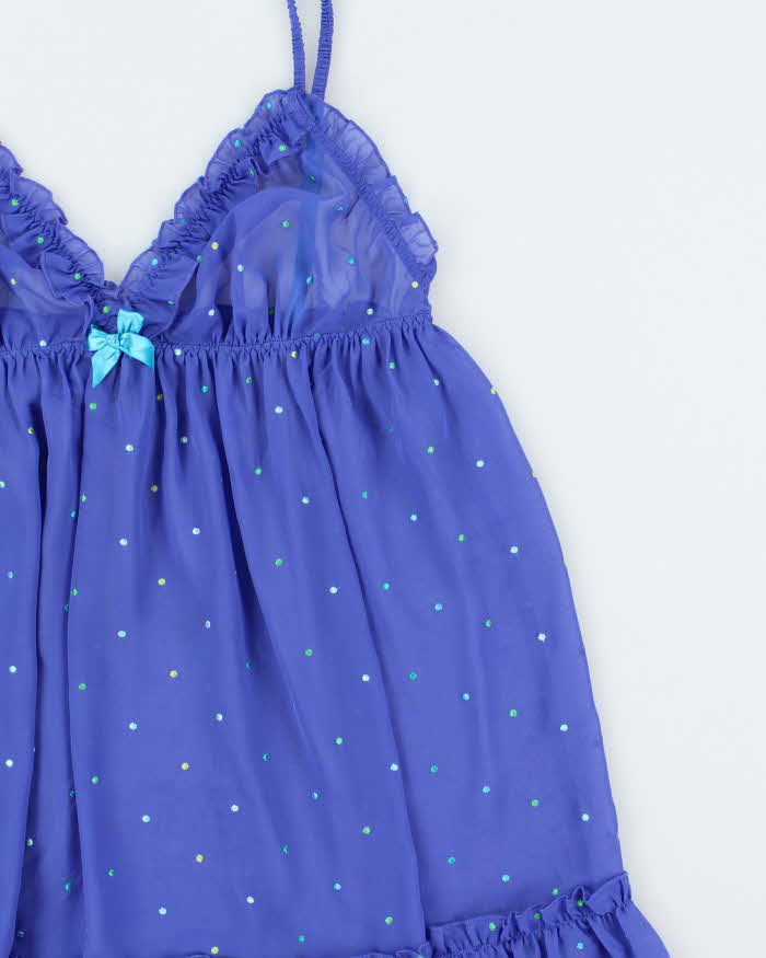 Vintage Y2k 2000s Victoria's Secret Mesh Embroidered Polka Dot Cami Top - L