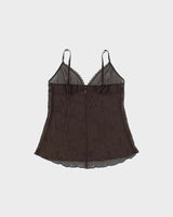 Vintage Y2k 2000s Beauty Mesh Embroidered Cami Top - M