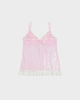 Vintage Y2k 2000s Blush Mesh Cami Top - L