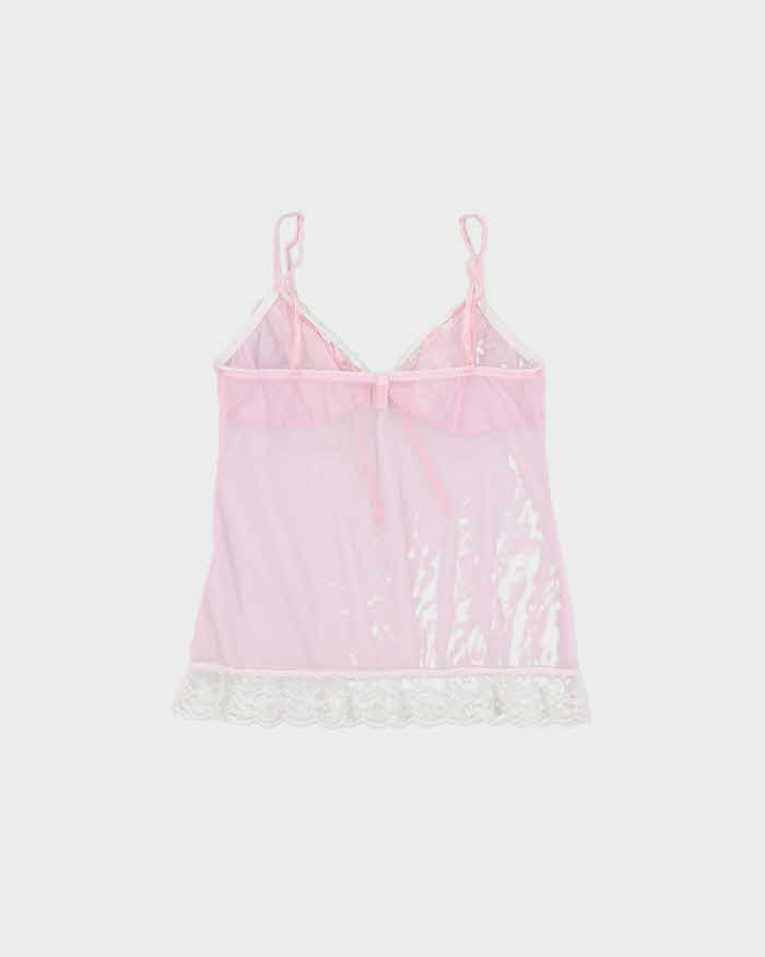 Vintage Y2k 2000s Blush Mesh Cami Top - L