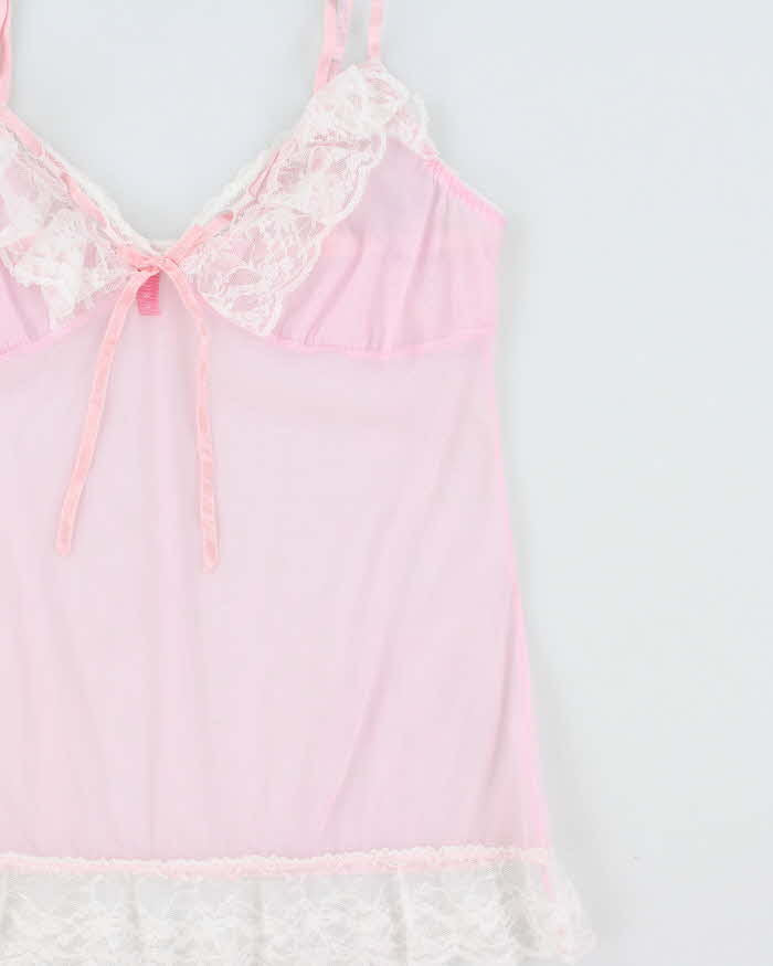 Vintage Y2k 2000s Blush Mesh Cami Top - L