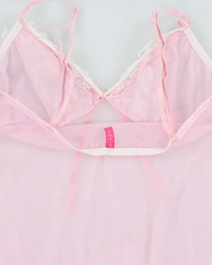 Vintage Y2k 2000s Blush Mesh Cami Top - L