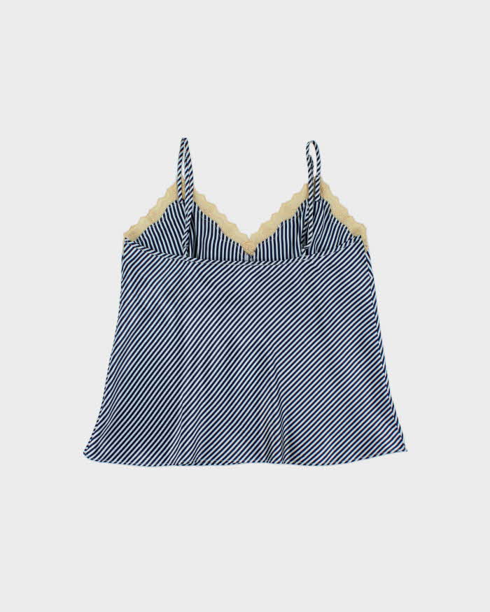 Vintage Y2k 2000s Sarah Spencer Striped Satin Cami Top - L