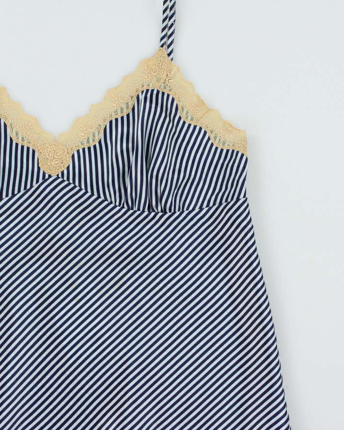 Vintage Y2k 2000s Sarah Spencer Striped Satin Cami Top - L