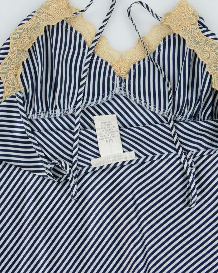 Vintage Y2k 2000s Sarah Spencer Striped Satin Cami Top - L