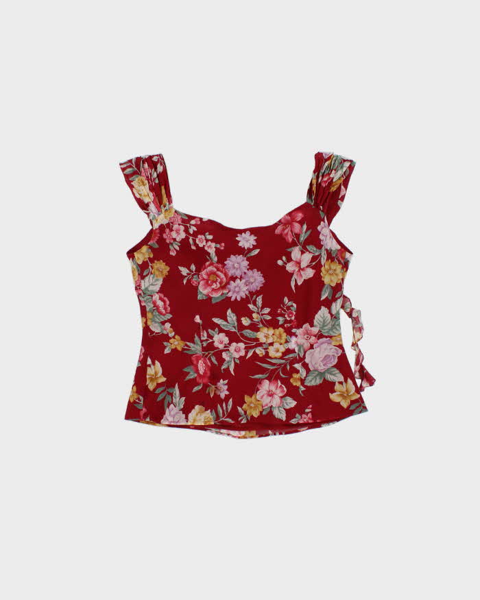 Vintage 2000s Precis Floral Silk Rosette Top- S