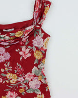 Vintage 2000s Precis Floral Silk Rosette Top- S