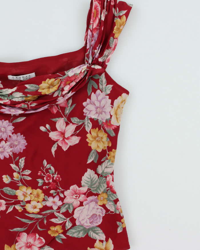 Vintage 2000s Precis Floral Silk Rosette Top- S