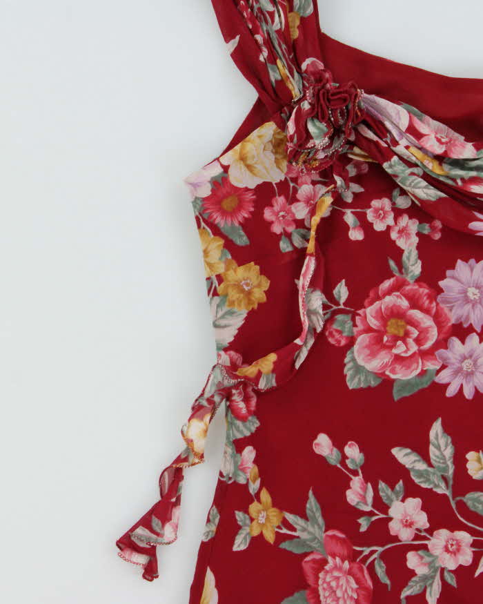 Vintage 2000s Precis Floral Silk Rosette Top- S