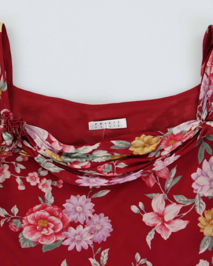 Vintage 2000s Precis Floral Silk Rosette Top- S