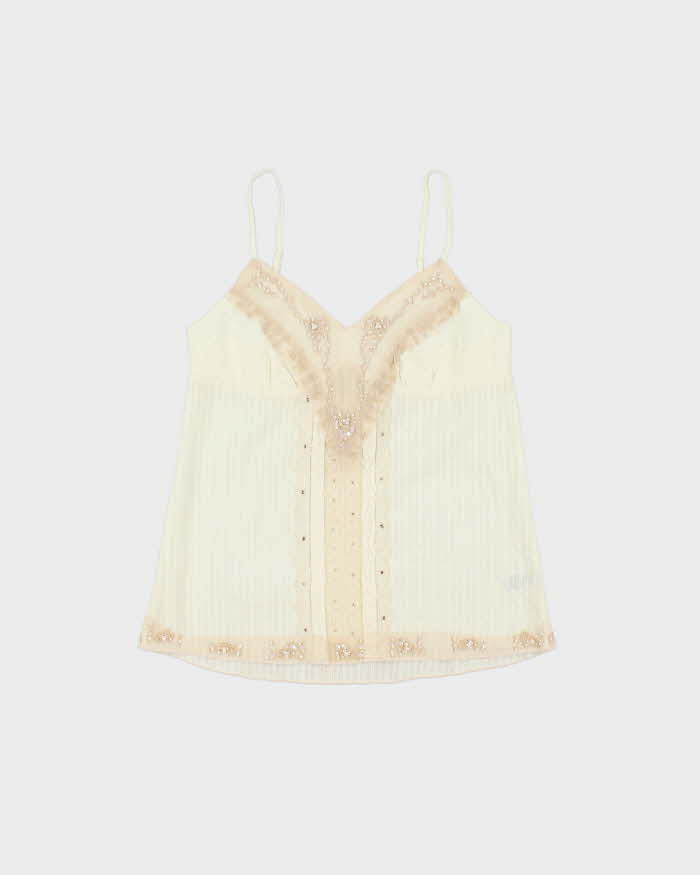 DSWT Y2k 2000s Guess Beaded Cotton Cami - S