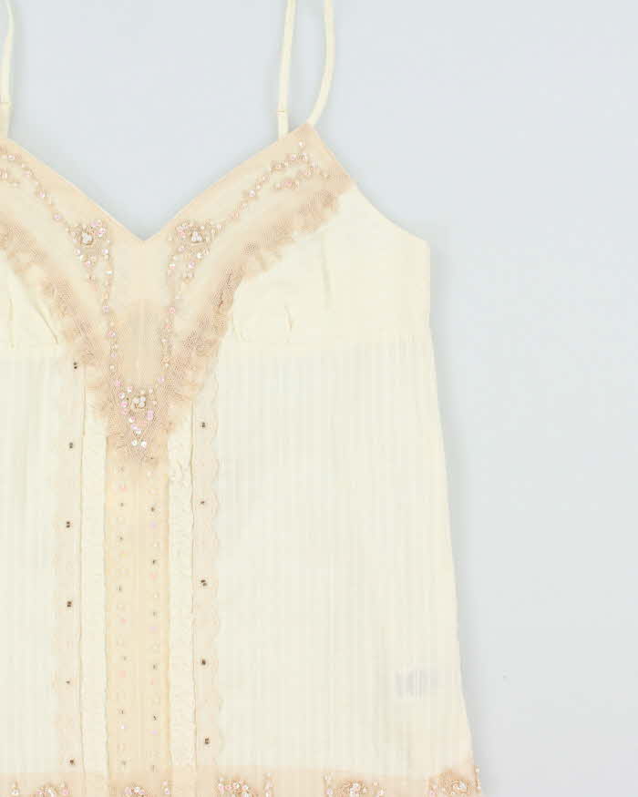 DSWT Y2k 2000s Guess Beaded Cotton Cami - S