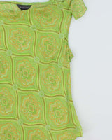 Vintage 1990s Mantles Cowl Neck Tie Shoulder Top - L