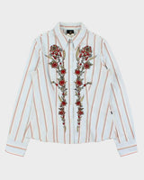 Vintage Y2k 2000s Just Cavalli Glittery Striped Blouse - L
