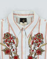 Vintage Y2k 2000s Just Cavalli Glittery Striped Blouse - L