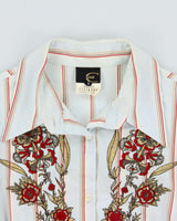 Vintage Y2k 2000s Just Cavalli Glittery Striped Blouse - L