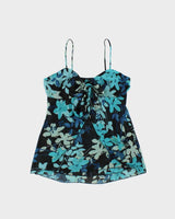 Vintage Y2k 2000s Suzy Floral Double Mesh Cami - M