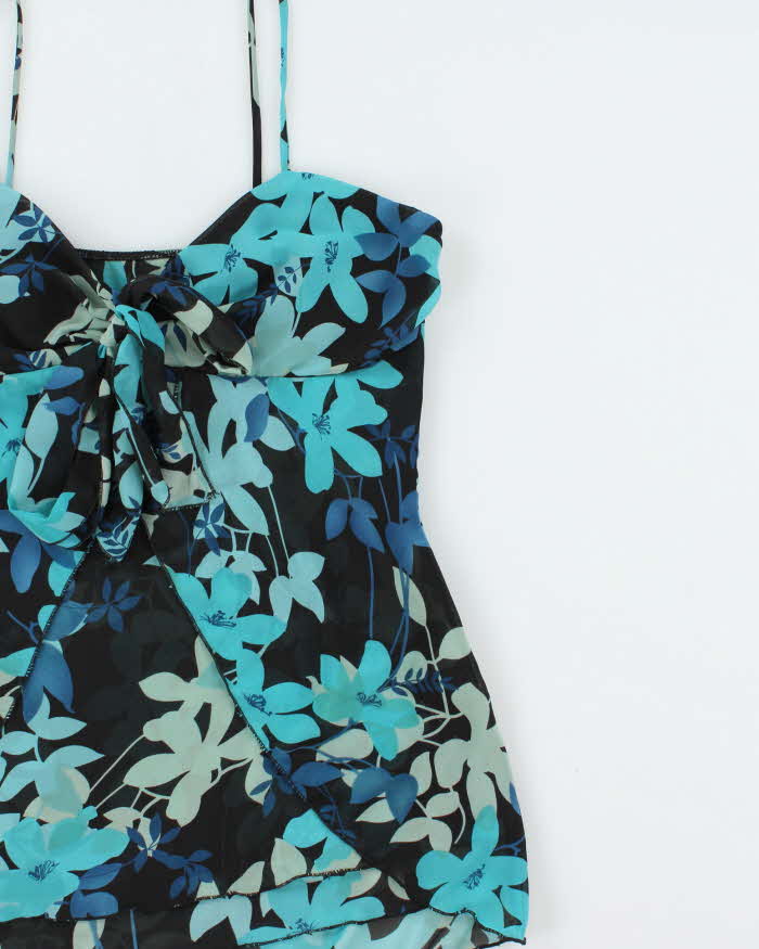 Vintage Y2k 2000s Suzy Floral Double Mesh Cami - M