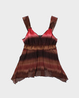 Vintage Y2k 2000s Moda International Sheer Asymmetric Hem Cami - S