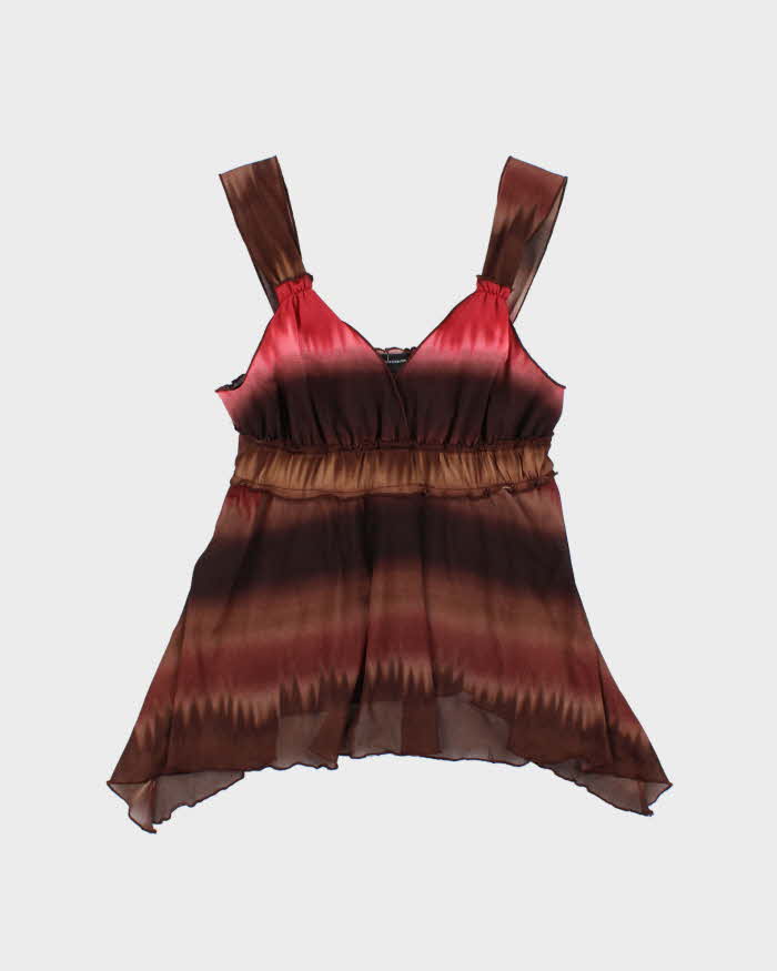 Vintage Y2k 2000s Moda International Sheer Asymmetric Hem Cami - S