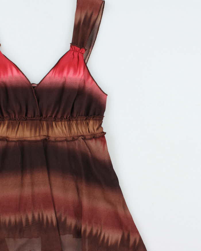 Vintage Y2k 2000s Moda International Sheer Asymmetric Hem Cami - S