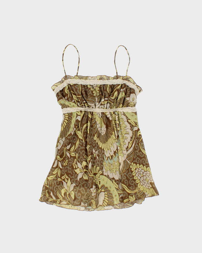 Vintage Y2k 2000s Suzy Patterned Flowy Cami - S