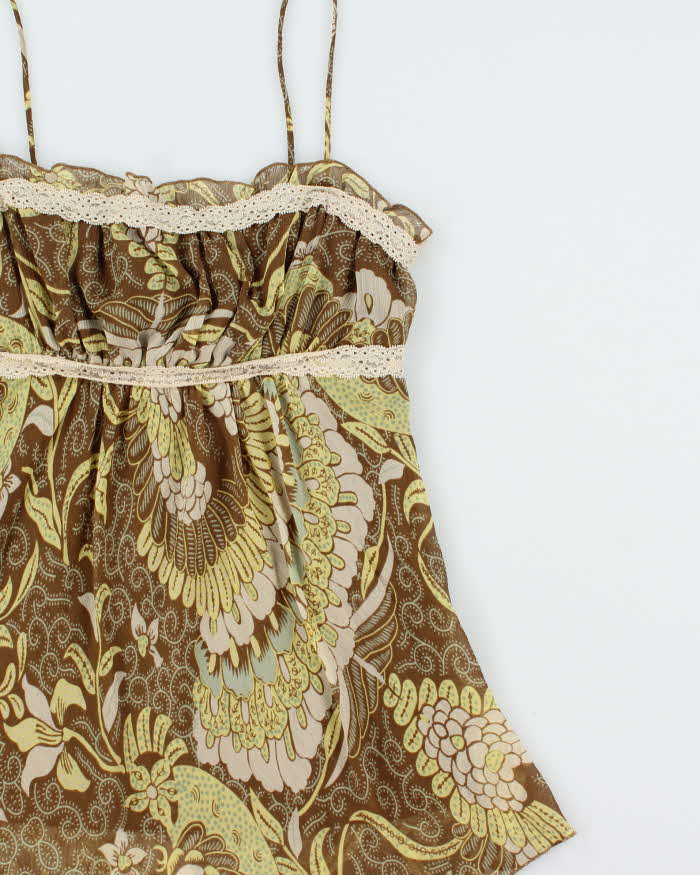 Vintage Y2k 2000s Suzy Patterned Flowy Cami - S