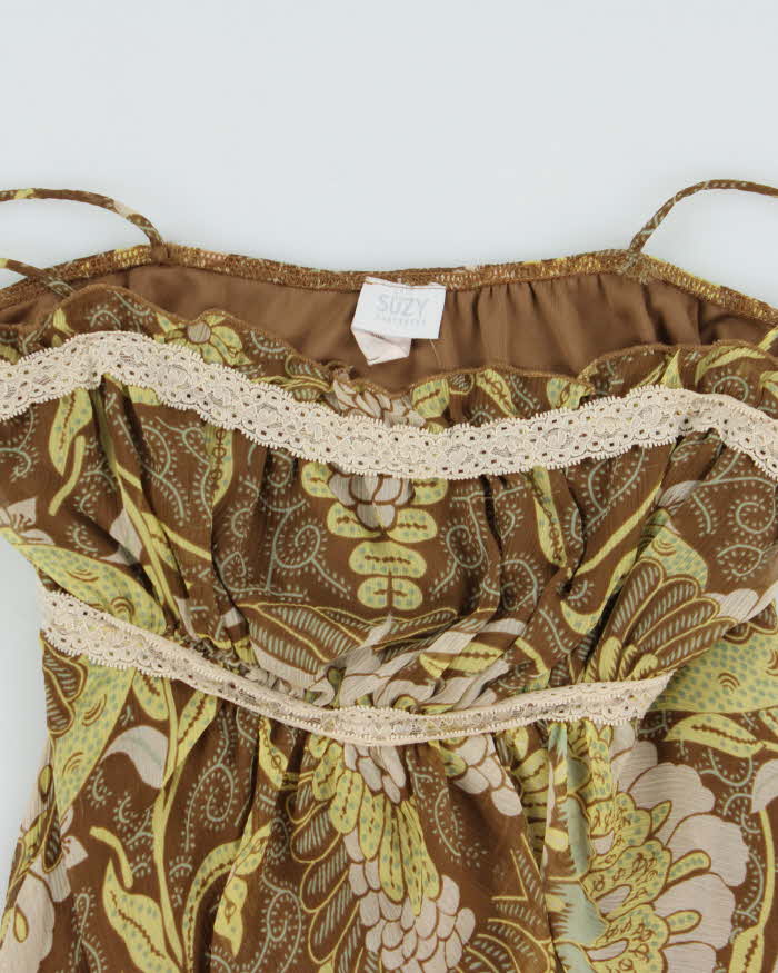 Vintage Y2k 2000s Suzy Patterned Flowy Cami - S