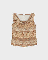 Vintage Y2k 2000s Suzy Cowl Neck Top - M