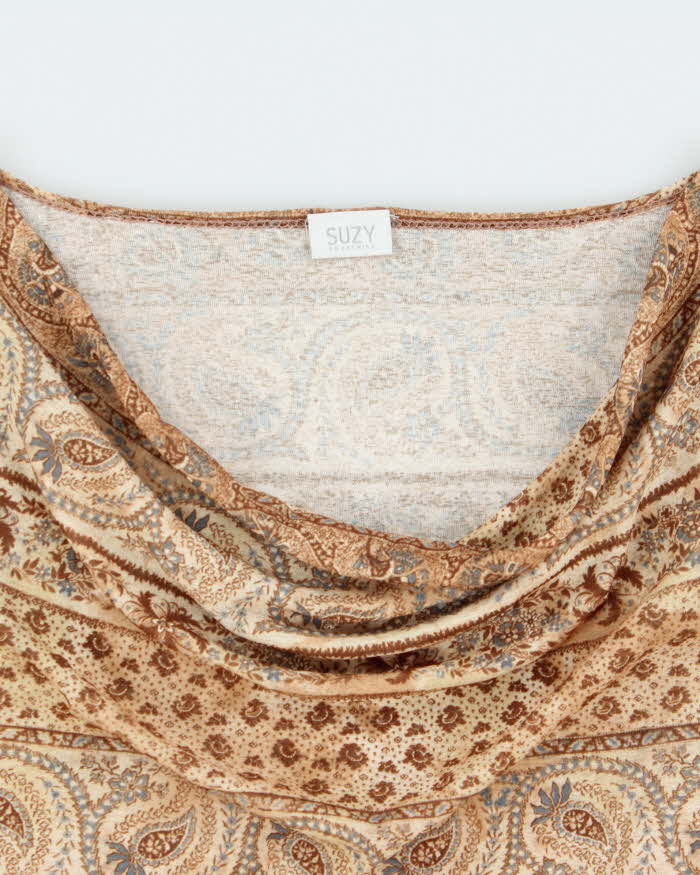Vintage Y2k 2000s Suzy Cowl Neck Top - M